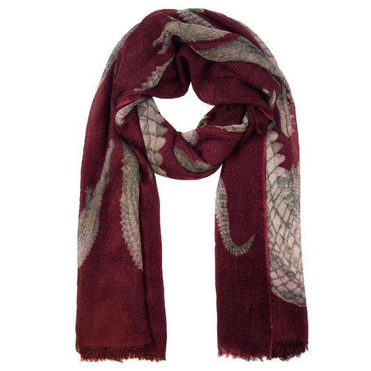 CROCODILE CASHMERE SCARF