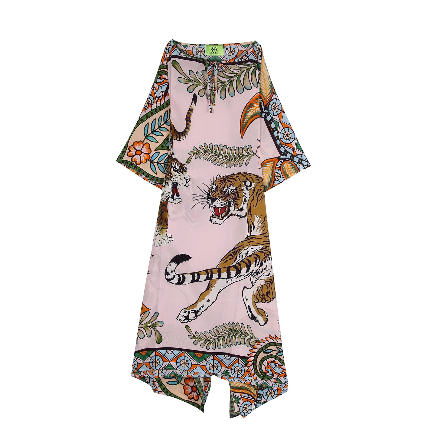 TIGER & JUNGLE V-NECK SILK TUNIC