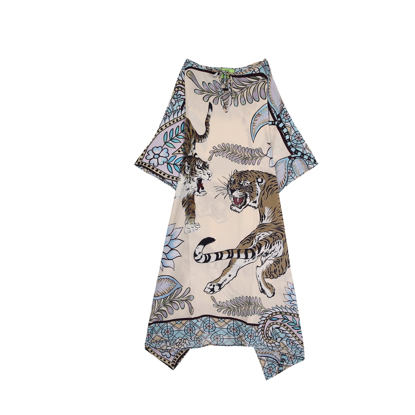 TIGER & JUNGLE V-NECK SILK TUNIC