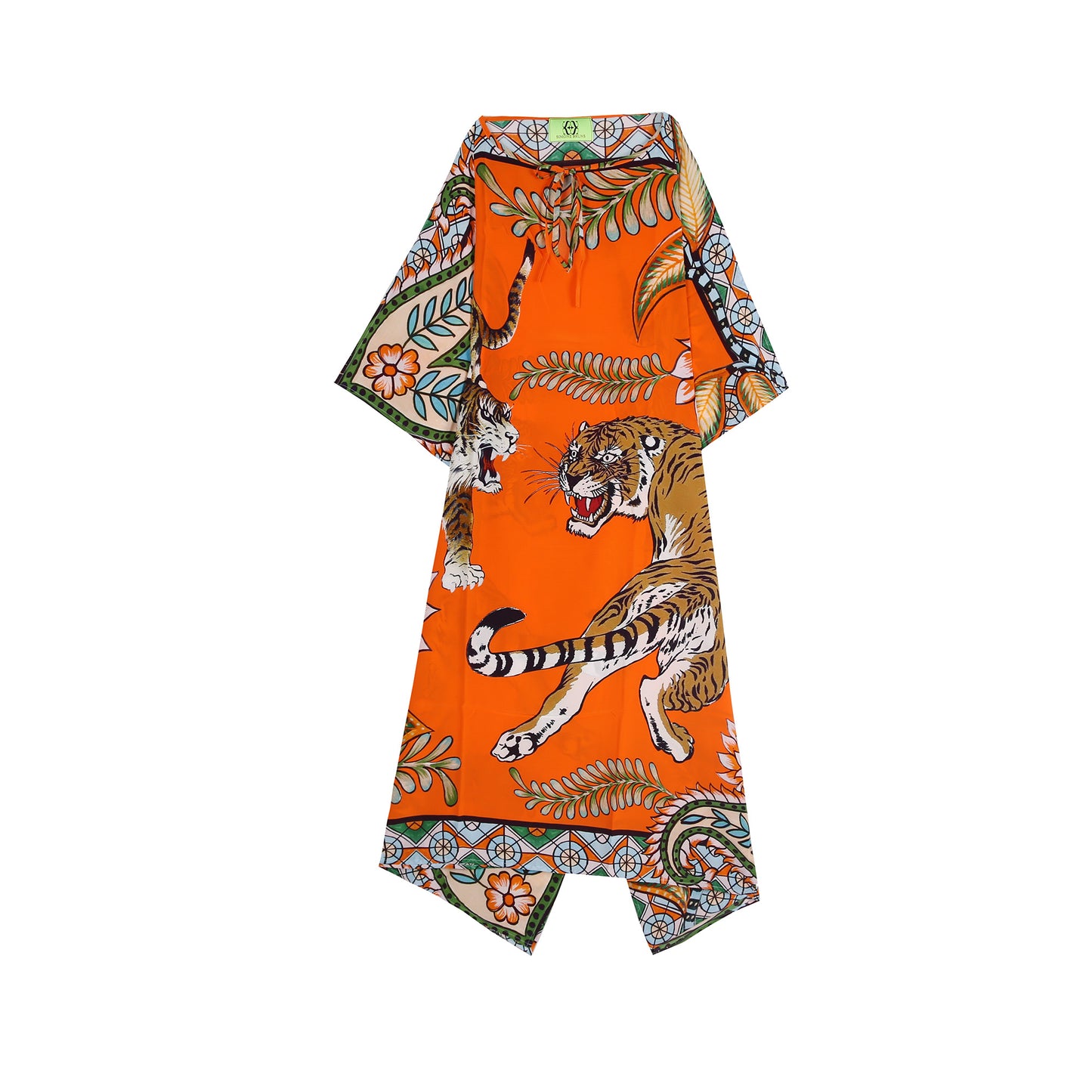 TIGER & JUNGLE V-NECK SILK TUNIC