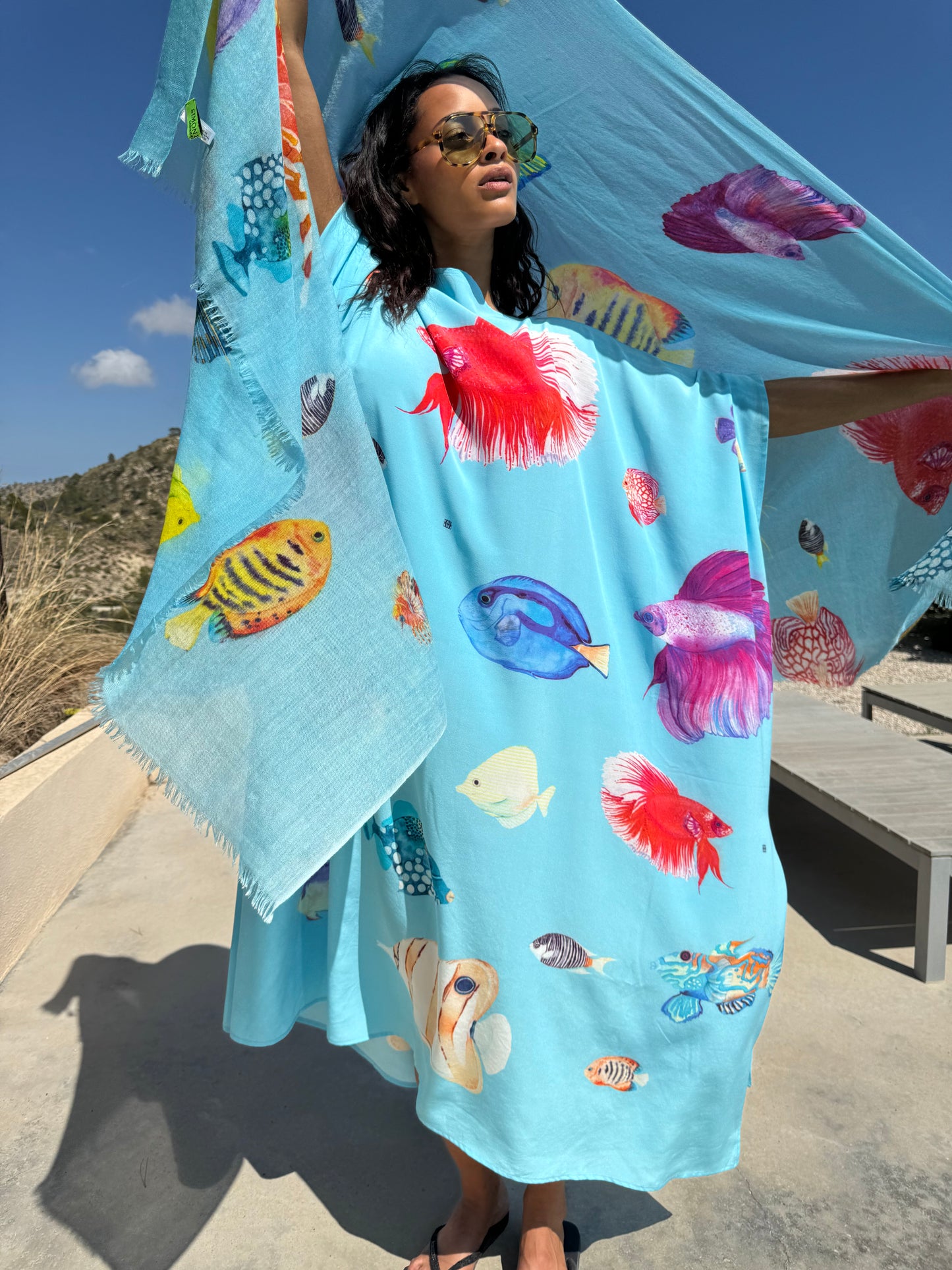 FISH TALE CASHMERE SCARF