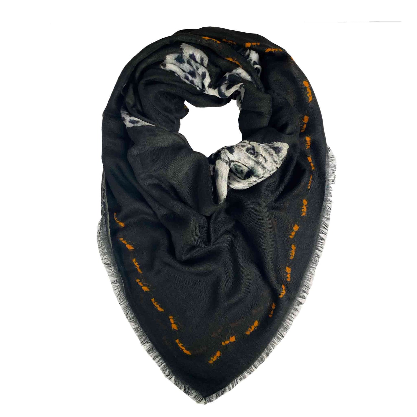 LEOPARD-ANT CASHMERE SCARF