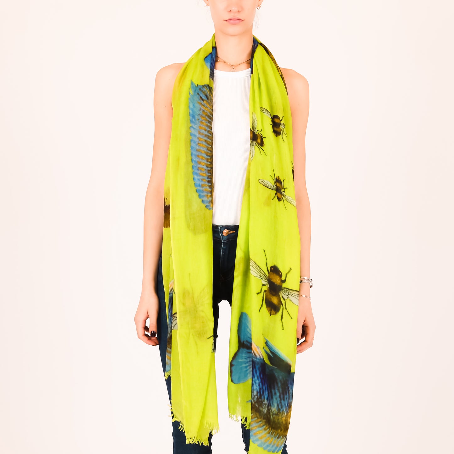 BUTTERFLY & FISH CASHMERE SCARF