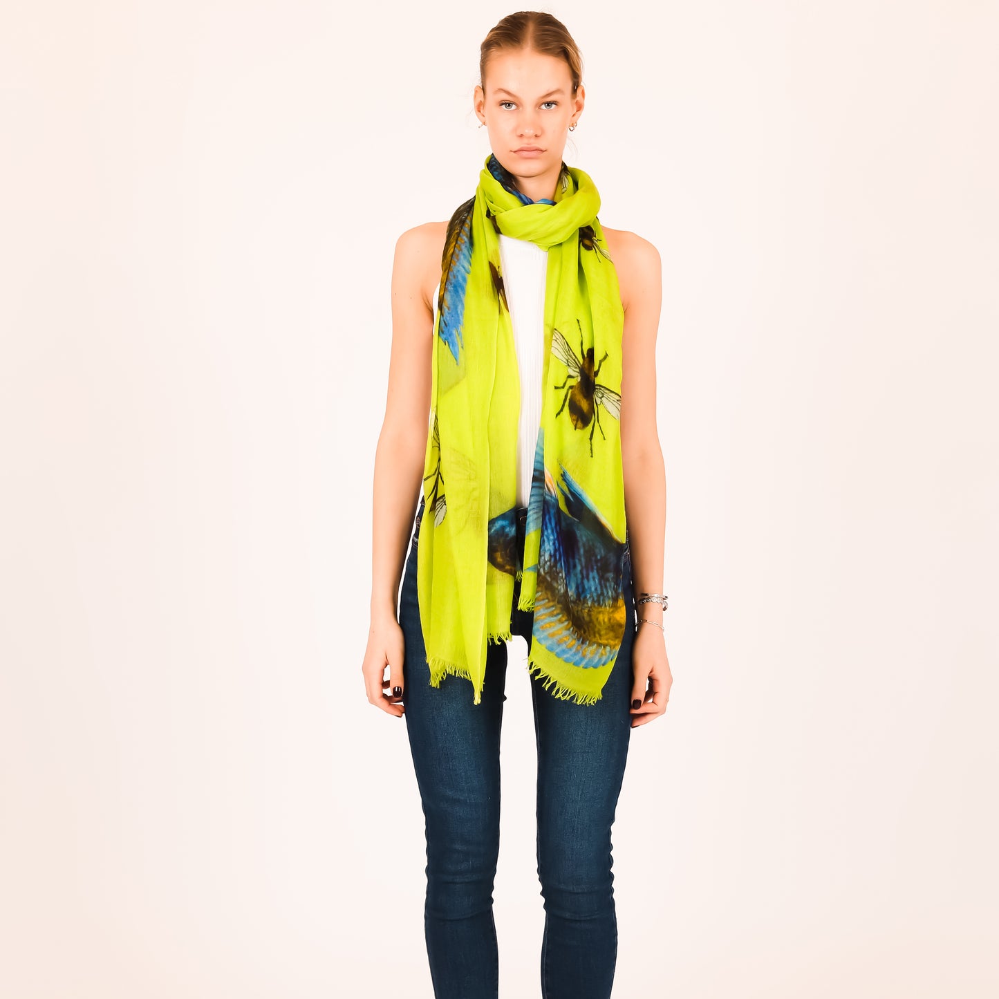 BUTTERFLY & FISH CASHMERE SCARF