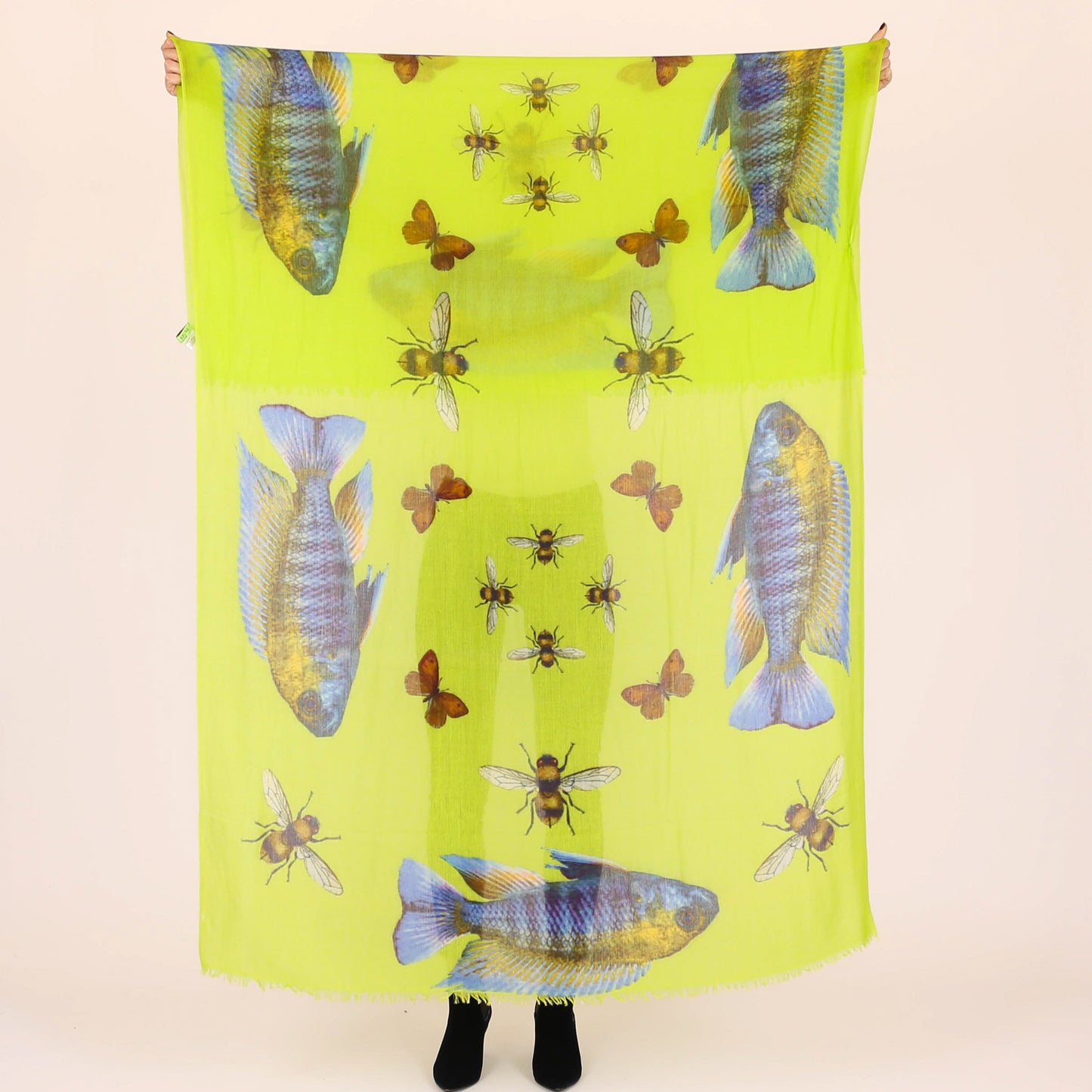 BUTTERFLY & FISH CASHMERE SCARF