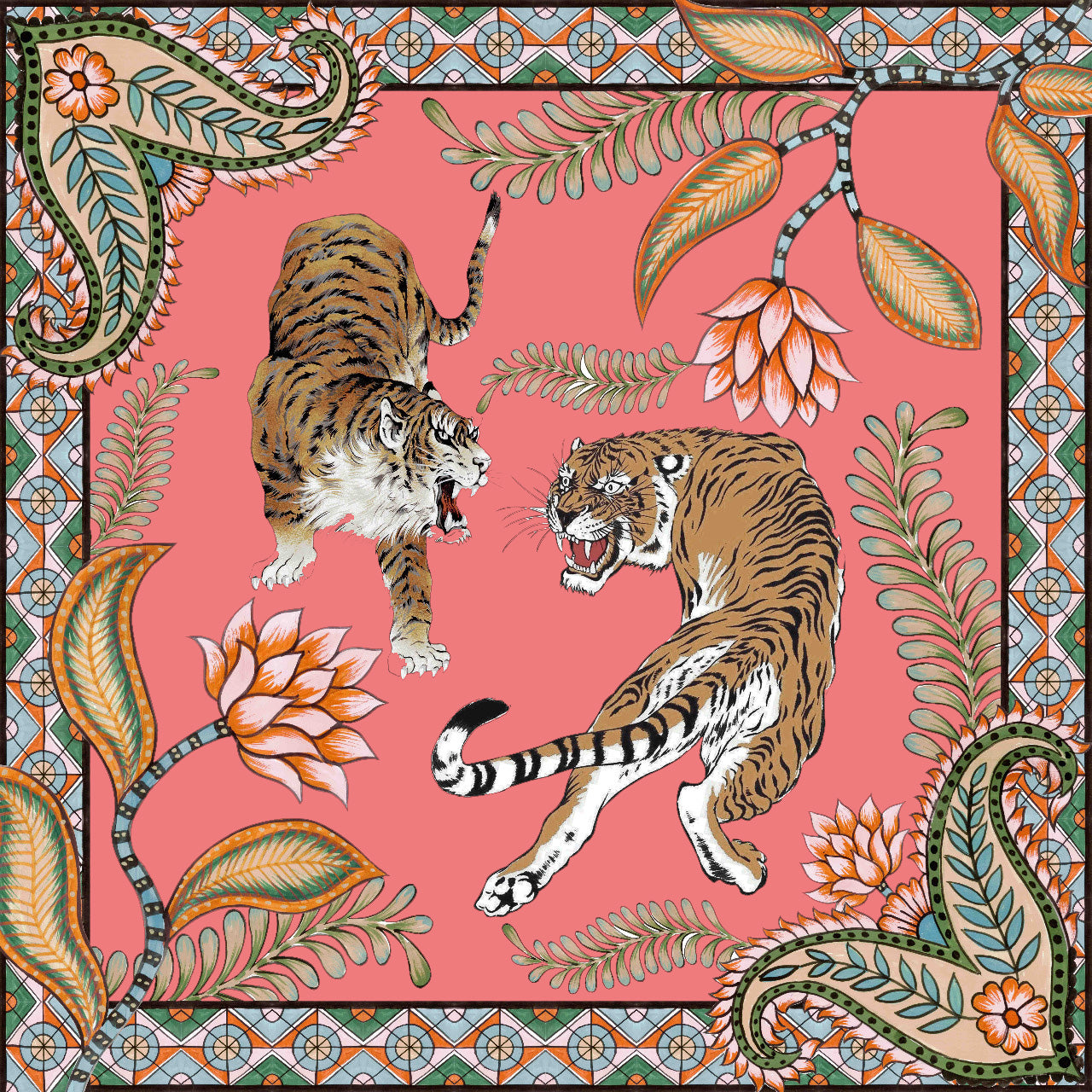 TIGER & JUNGLE BEACH DRESS
