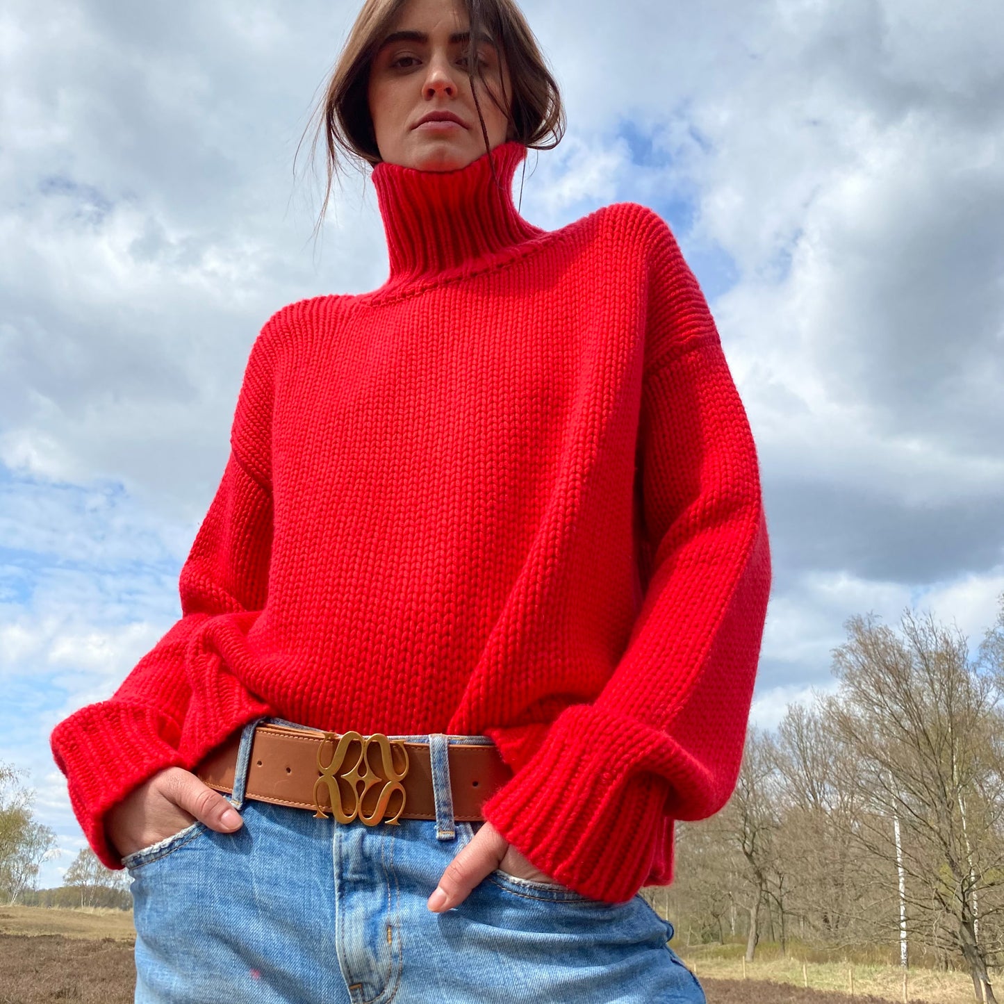 "GABRIELLE" SWEATER - ROUGE