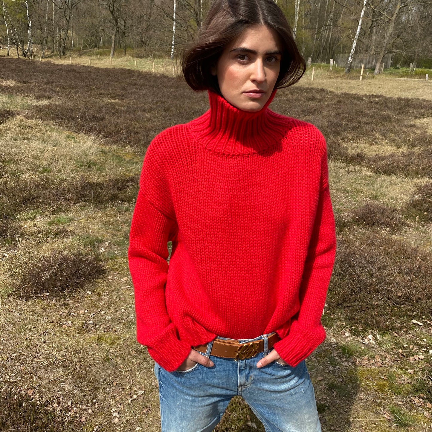 "GABRIELLE" SWEATER - ROUGE
