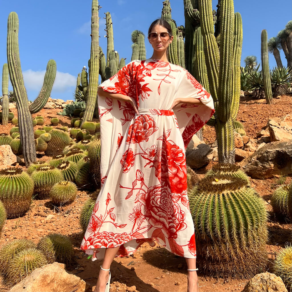 FLOWER EXPLOSION EVENING DRESS