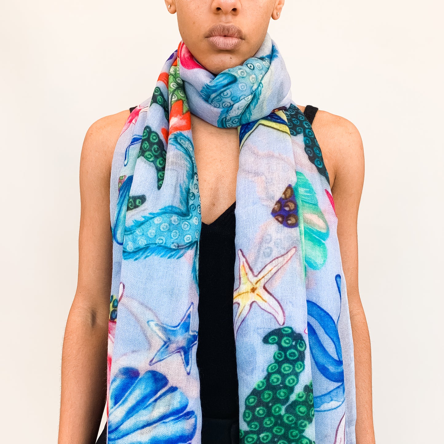 "CORAL" SCARF - BLUE